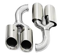 Embout d'échappement voiture Quad Tuyau D’échappement Buse De Silencieux Pour P&orsche Pour Cayenne 2011-2014(Argent un long)