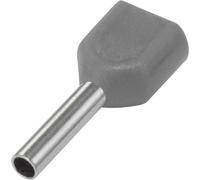 Embout double d'extrémité de câble TRU COMPONENTS TE075-08GY 0.75 mm² x 8 mm partiellement isolé gris 100 pc(s)