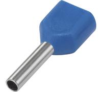 Embout double d'extrémité de câble TRU COMPONENTS TE075-08LB 0.75 mm² x 8 mm partiellement isolé bleu clair 100 pc(s)
