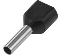Embout double d'extrémité de câble TRU COMPONENTS TE15-08BK 1.5 mm² x 8 mm partiellement isolé noir 100 pc(s)