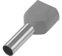 Embout double d'extrémité de câble TRU COMPONENTS TE40-12GY 4 mm² x 12 mm partiellement isolé gris 100 pc(s)