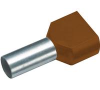 Embout double dextrémité de câble Vogt Verbindungstechnik 470814D 10 mm² x 12 mm partiellement isolé marron 100 pc(s)