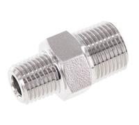 Embout double en acier inoxydable 1/4'' NPT x 3/8'' NPT 210 Bar - Hydraulique