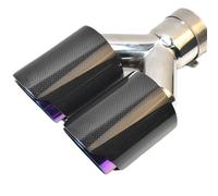 embout echappement 1 embout droit en acier inoxydable au carbone à double embout de longueur égale pour tuyau d'échappement violet moyen Silencieux echappement(60-89MM)