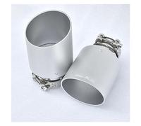 Embout Echappement 1 PC Voiture En Acier Inoxydable Silencieux D'échappement En Alliage D'aluminium Mat Argent Pièces De Voiture Modifié Pointe Queue(60MM IN- 105MM OUT)