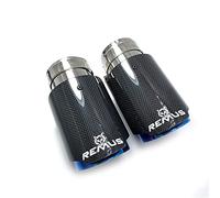 Embout Echappement 1 PCS Tuyau de queue d'échappement de voiture Glossy Carbon Tour de queue bleue en acier inoxydable Bouton de silencieux droit avec ajustement utilisé for BMW F30 Echappement Voitur