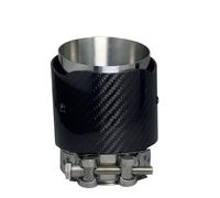 Embout Echappement 1 Pièce Entrée 89mm Sortie: 101mm Embouts D'échappement Universels Mat/Brillant Support Tuyau D'échappement 3k Noir D'échappement Tip Tail Throat(In89 matte silver 2)