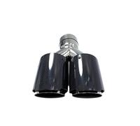 Embout Echappement 1 pièce universelle double embout d'échappement brillant en Fiber de carbone tuyau d'échappement queue Quad embout d'échappement D'échappement Tip Tail Throat(60MM IN-114MM OUT)