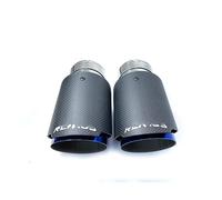 Embout Echappement 1 Pièces Voiture Tuyau D'échappement Mat Carbone Queue Fin Bleu Acier Inoxydable Droite Silencieux Pointe Pour BMW F30(63MM IN 101MM OUT)