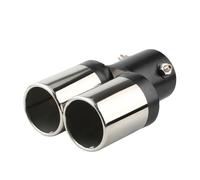 Embout Echappement 1 Tuyau D'échappement D'admission 25 Pouces Style Voiture Garniture Voiture Tuyau Silencieux Queue Acier Inoxydable Courbé À Double Sortie Embouts Silencieux(Blackchrome Straight)