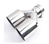 Embout Echappement 1Pc Universel De Voiture Duble Silencieux Gauche Ou Droit Côté Brillant En Acier Inoxydable Embout D'échappement Coudé(IN 51MM OUT 76MM)