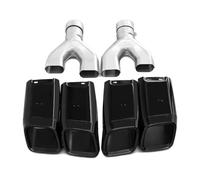 Embout Echappement 2 Pièces En Acier Inoxydable Embouts De Tuyaux D'échappement Pour SVO Quad Pour Range Pour Rover L405 2013 2014 2015 2016 2017(Le noir)