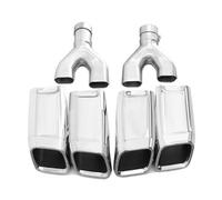 Embout Echappement 2 Pièces En Acier Inoxydable Embouts De Tuyaux D'échappement Pour SVO Quad Pour Range Pour Rover L405 2013 2014 2015 2016 2017(Argent)