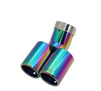 Embout Echappement 63 MM Voiture Universel Style Silencieux Échappement Queue Gorge Tuyau Pointe Plat Coude Acier Inoxydable Multi-taille Double Sortie Silencieux(Multicolor 67MM)