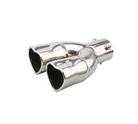 Embout Echappement Double,iSpchen Embout d'échappement Tuyau Echappement Universel Tuyau d'échappement Inox Sortie d Echappement Double Embout Silencieux d'échappement Embout Echappement 63MM