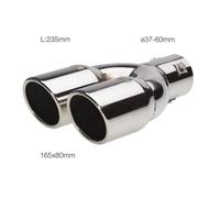 Simoni Racing Embout d'échappement TRX/18 Rond Double/Oblique Inox Ø76×L230 mm Montage ->58 mm