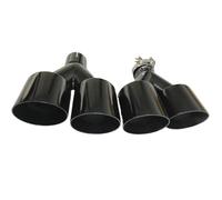 Embout Echappement Double Tuyau D'échappement Universel Noir Brillant Acier Inoxydable Voiture Modification Tuyau Automobile D'échappement Tip Tail Throat(63MM IN- 101MM OUT)