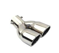 Embout Echappement Embout Buse Silencieux D'échappement En Acier Inoxydable, Extrémité Carrée Universelle Pour Voiture, Un Changement, Deux Doubles, 60MM 75MM(Silver bend 75mm)