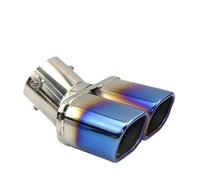 Embout Echappement Embout Buse Silencieux D'échappement En Acier Inoxydable, Extrémité Carrée Universelle Pour Voiture, Un Changement, Deux Doubles, 60MM 75MM(A bending blue 60MM)