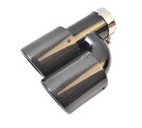 Embout Echappement Embout d'échappement droit bouclé en acier inoxydable, noir brillant, Style H, en carbone, extrémité latérale gauche, 1 pièce D'échappement Tip Tail Throat(51-101MM)