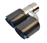 Embout Echappement Embout d'échappement droit en acier inoxydable bleu brillant, Style H en carbone, extrémité latérale gauche, 1 pièce D'échappement Tip Tail Throat(51-76MM)