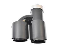 Embout Echappement Embout d'échappement droit en acier inoxydable noir brillant, Style H en carbone, extrémité latérale gauche, 1 pièce D'échappement Tip Tail Throat(51-89MM)