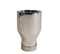 Embout Échappement Embout Échappement Acier Inoxydable 304 Entrée 2.5 Pouces Sortie 4 Buse Montage Incliné 6.9 Long(IN57-OUT76MM)