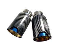 Embout Echappement Embouts d'échappement bleus en Fiber de carbone, 1 pièce, for voiture course(ID 57mm-OD 80mm)