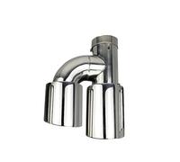 Embout Échappement Entrée 2 ''2.3'' 2.5 "sortie 3'' 3.5 "4'' En Acier Inoxydable Voiture Double Sortie Buse Embout D'échappement Décoration Queue Tuyaux Double Sortie Embout(Type1 left 60-89)
