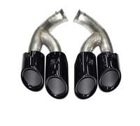 Embout Échappement For Cayenne 958 2015-2017 Square Exhaust Upgrade GTS Stainless Steel Black Muffler Nozzle Tip Tailpipe(Black A)
