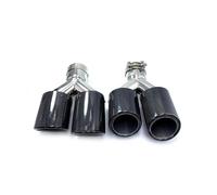 Embout Echappement Lot De 2 Embouts D'échappement Doubles En Y Universels En Fibre Carbone Brillante Acier Inoxydable Pour Voiture Tuyau Sortie Pot D'échappement(48mm In-76mm Out)