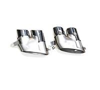 Embout Echappement Pour Audi A6 A7 S-line S6 S7 2016-2018 Accessoires De Voiture Embout D'échappement Noir Tuyau D'échappement Embout De Silencieux En Acier Inoxydable(Argent)