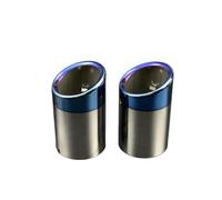 Embout échappement Pour VW Pour Tiguan MK1 2009 2010 2011 2012 2013-2016 1 Paire Embouts Tuyau Échappement Droits En Acier Inoxydable Voiture Entrée 80 Mm(Bleu 2 pièces)