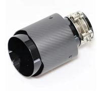 Embout Échappement Système D'échappement Fiber Carbone Mat Pour Voiture Embout Silencieux Universel Droit Acier Inoxydable Noir Multi-tailles 1pièce(60MM IN 76MM OUT)