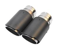 Embout Echappement Tuyau d'échappement à bride droite pour voiture, 1 pièce, en carbone mat, sablage, pointe en acier inoxydable D'échappement Tip Tail Throat(63-89mm)