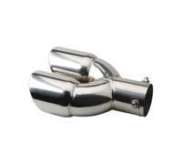 Embout Echappement Tuyau D'échappement en Acier Inoxydable One Out Two Gorge De Tuyau D'échappement Oblique Double Bouche Droite Modifiée Embouts Silencieux(Direct s)