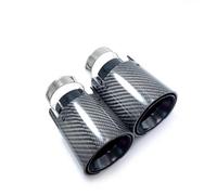 Embout Echappement Tuyau d'échappement en Fiber de carbone noir brillant, 1 pièce, embout silencieux acier inoxydable(ID 57mm-OD 80mm)