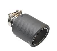 Embout Echappement Tuyau d'échappement simple en acier inoxydable, Modification universelle pour voiture, pointe couverture noire mate entièrement en carbone D'échappement Tip Tail Throat(66-76mm)