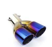 embout echappement Tuyau d'échappement universel en acier inoxydable pour voiture, silencieux, buse de tuyau d'échappement, un changement, deux doubles, 60 mm, 75 mm(Black)