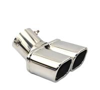 Embout Echappement Tuyau D'échappement Voiture Universel En Acier Inoxydable Silencieux Sortie Buse Extrémité Unie Un Changement Deux Doubles Sorties ID 60MM 75MM(B bending silver 75MM)