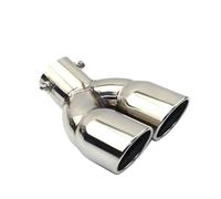 Embout Echappement Tuyau D'échappement Voiture Universel En Acier Inoxydable Silencieux Sortie Buse Extrémité Unie Un Changement Deux Doubles Sorties ID 60MM 75MM(A bending silver 75MM)