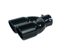 Embout Echappement Universal 63mm d'entrée de voiture double-tonneau d'échappement arrière la queue tuyau noire Titanium Sortie en acier inoxydable Accessoires(Black Z)