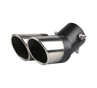 Embout Echappement Universal Car Exhaust Tip Rolled Edge 1 To 2 Auto Muffler Silencer Accessory(Black)