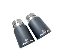 Embout Echappement Voiture Universal Modiflcation Acier Inoxydable Sablage Tuyau D'échappement Carbone Logo Mat Noir Couverture Silencieux Astuce(51-89mm)