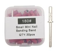 Embout emeri Arbre 3/32 "mèches à ongles bandes de sable callosités de peau morte Gel enlever ensemble d'outils à ongles pour Polissage(Pink 180 grit set)
