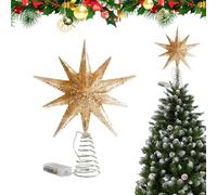 Embout étoile pour sapin de Noël avec décorations saisonnières et festives pour le sommet | ornements en étoile pour dessus arbre de Noël | Pour bureau intérieur maison bar boutique chambre