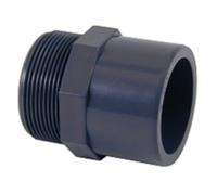 PISCINEO Embout fileté PVC Pression à Visser 1'' 1/2-dia.50 Int et dia. 63 Ext