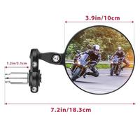 embout guidon rétroviseur latéral Pour Kawasaki Pour Ninja Pour Z650 Z750 Z800 Pour Z900 400 Moto Rétroviseur Guidon Extrémités Rétroviseurs Barre Latérale Réglable(Mirror)