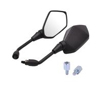 Embout Guidon Rétroviseur Lot De 2 Rétroviseurs De Moto en Fibre De Carbone Et Verre Blanc pour VTR1000F CBR125R CBR300R CB300F CBR/CB 300