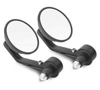 embout guidon rétroviseur Moto Rétroviseur Rétroviseurs 7/8 Pouces Ronds Tige Scooter Vue latérale Convient aux(2 Pieces White lens)